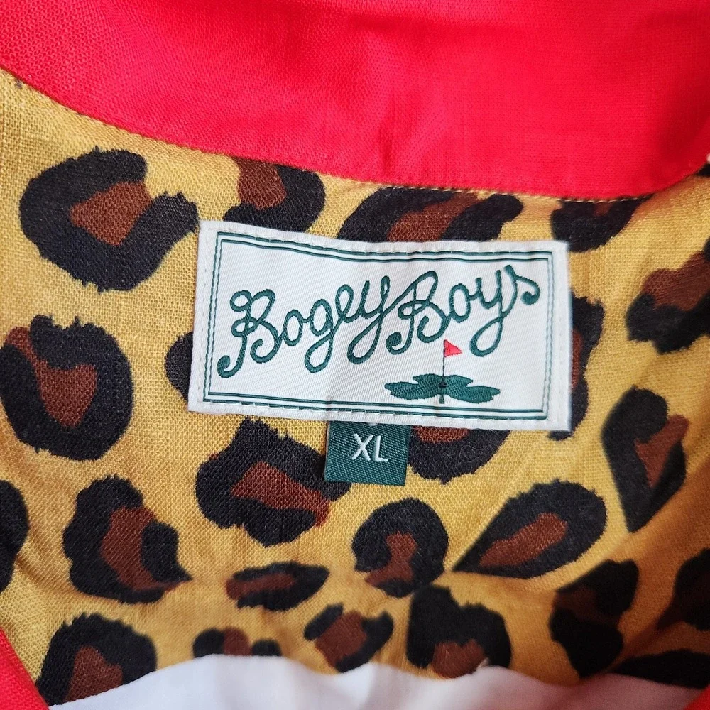 HTF Bogey Boys Leopard Spot Camp Shirt Collar Rayon XL Resort Urban Streetwear - Picture 3 of 10